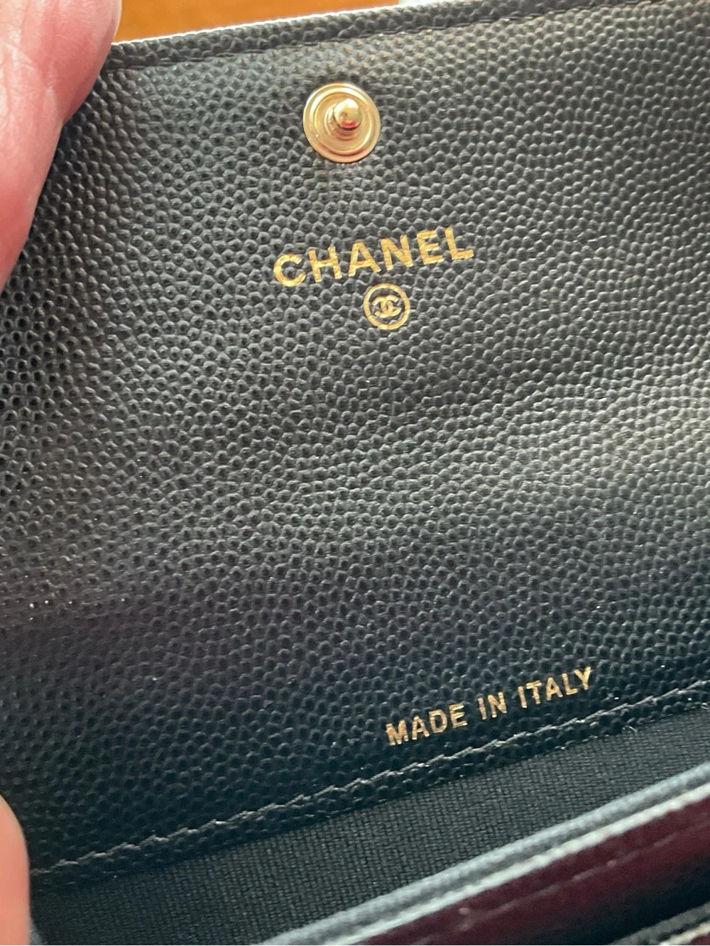 CHANEL Black Quilted Caviar Wallet. AUTHENTIC AND BRAND NEW.